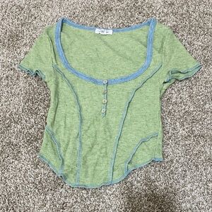 Green and Blue Women's Top